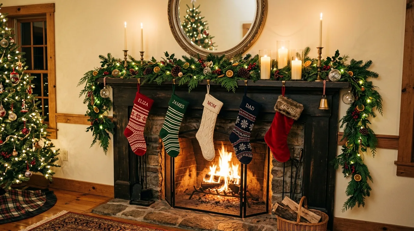 Make the tree feel fully part of the room inspiration for an indoor Christmas setting.